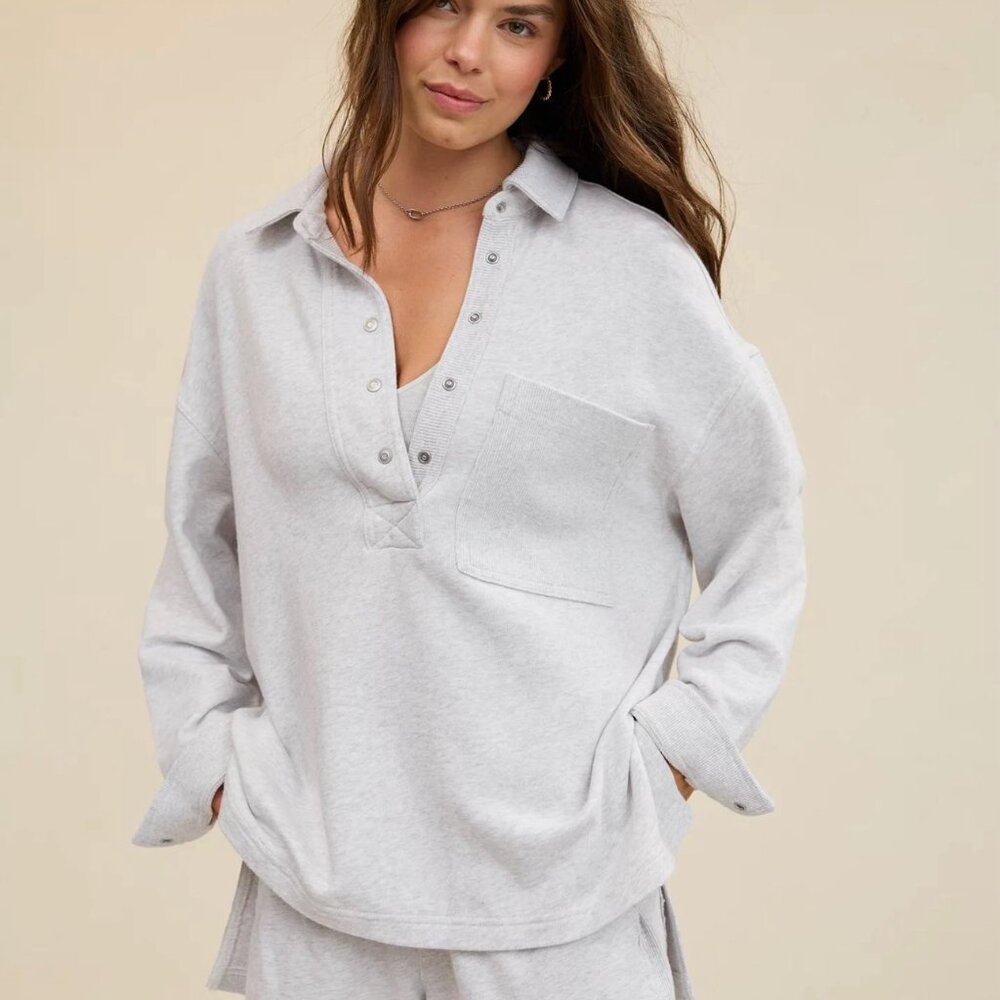 Aerie women’s terry gray pullover size S|P